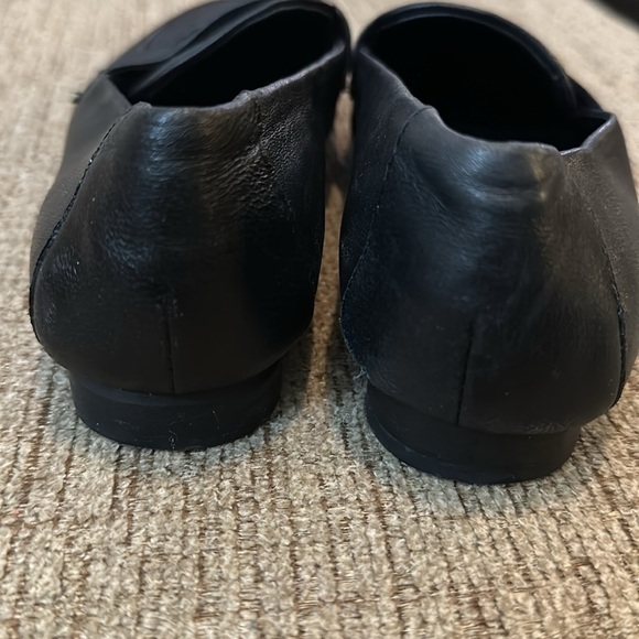 ANTONIO MELANI BLACK LEATHER UPPER LOAFERS WITH SHORT BLOCK HEEL SIZE 6M - Picture 4 of 5
